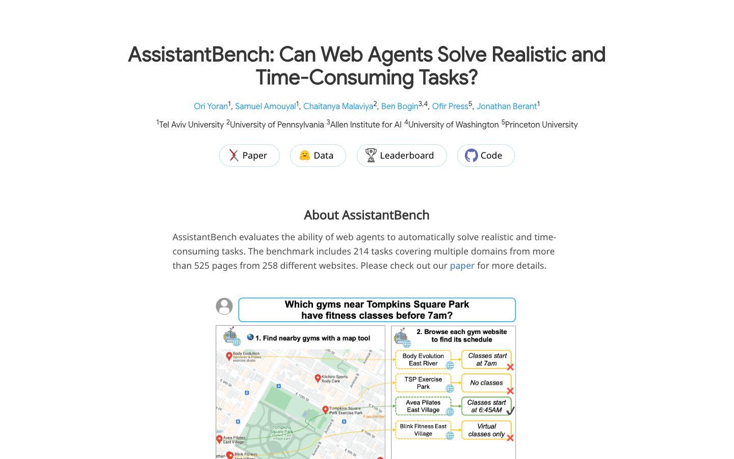 AssistantBench website