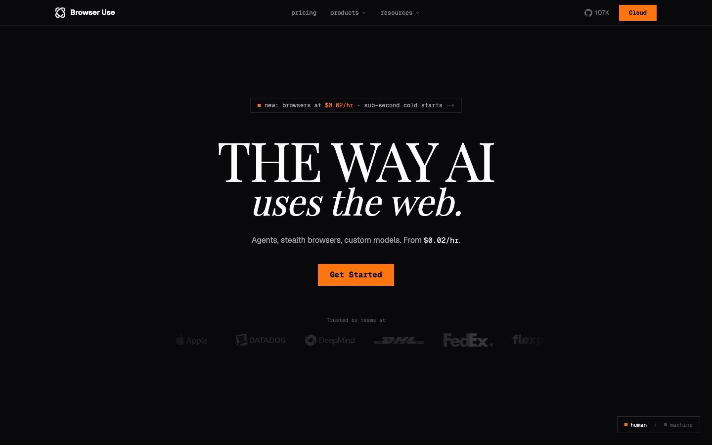 Browser Use website