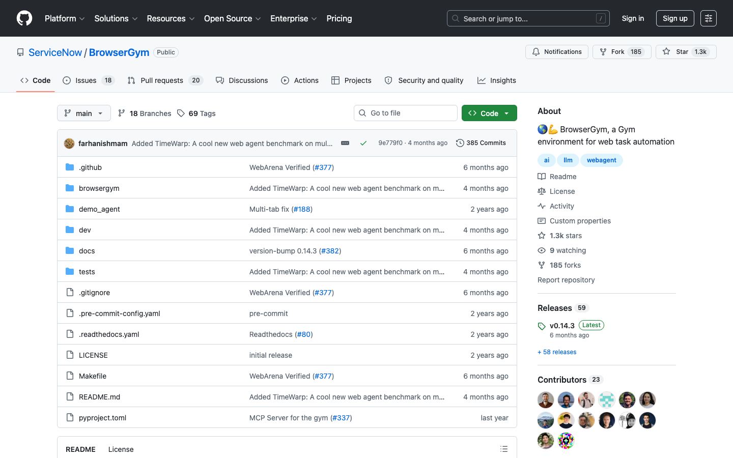 BrowserGym website