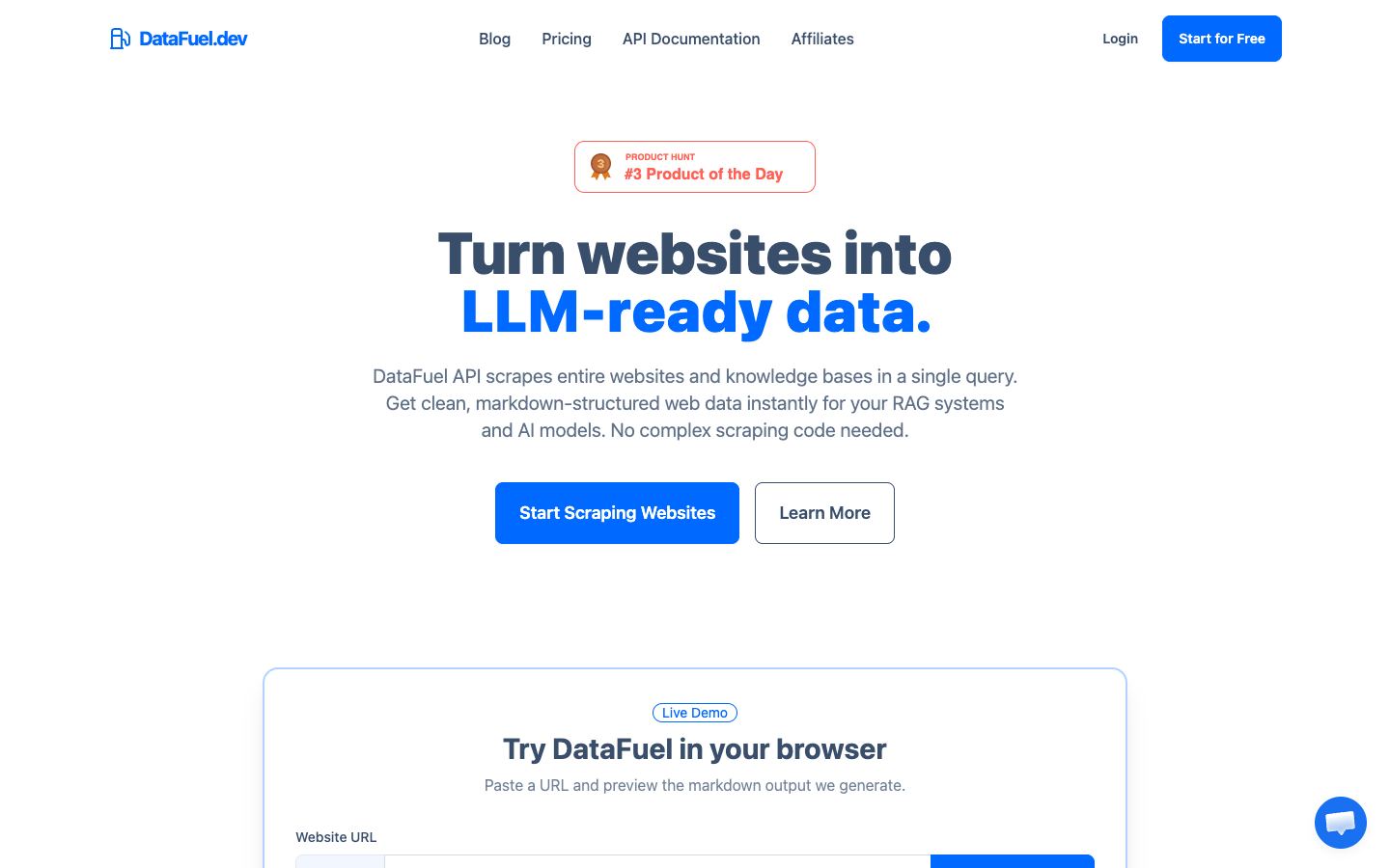 DataFuel website