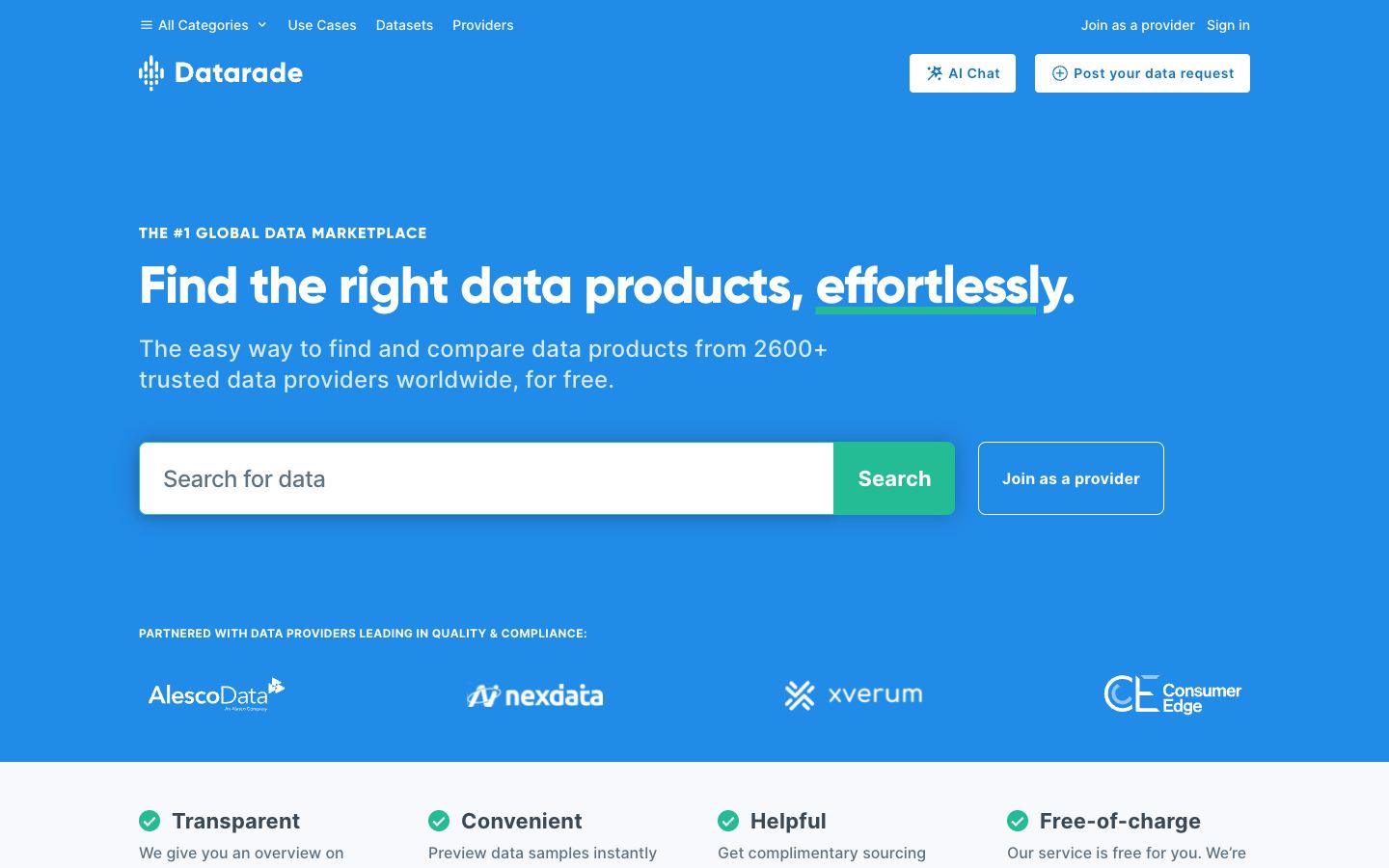 Datarade website