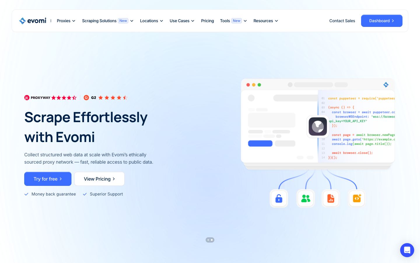 Evomi website