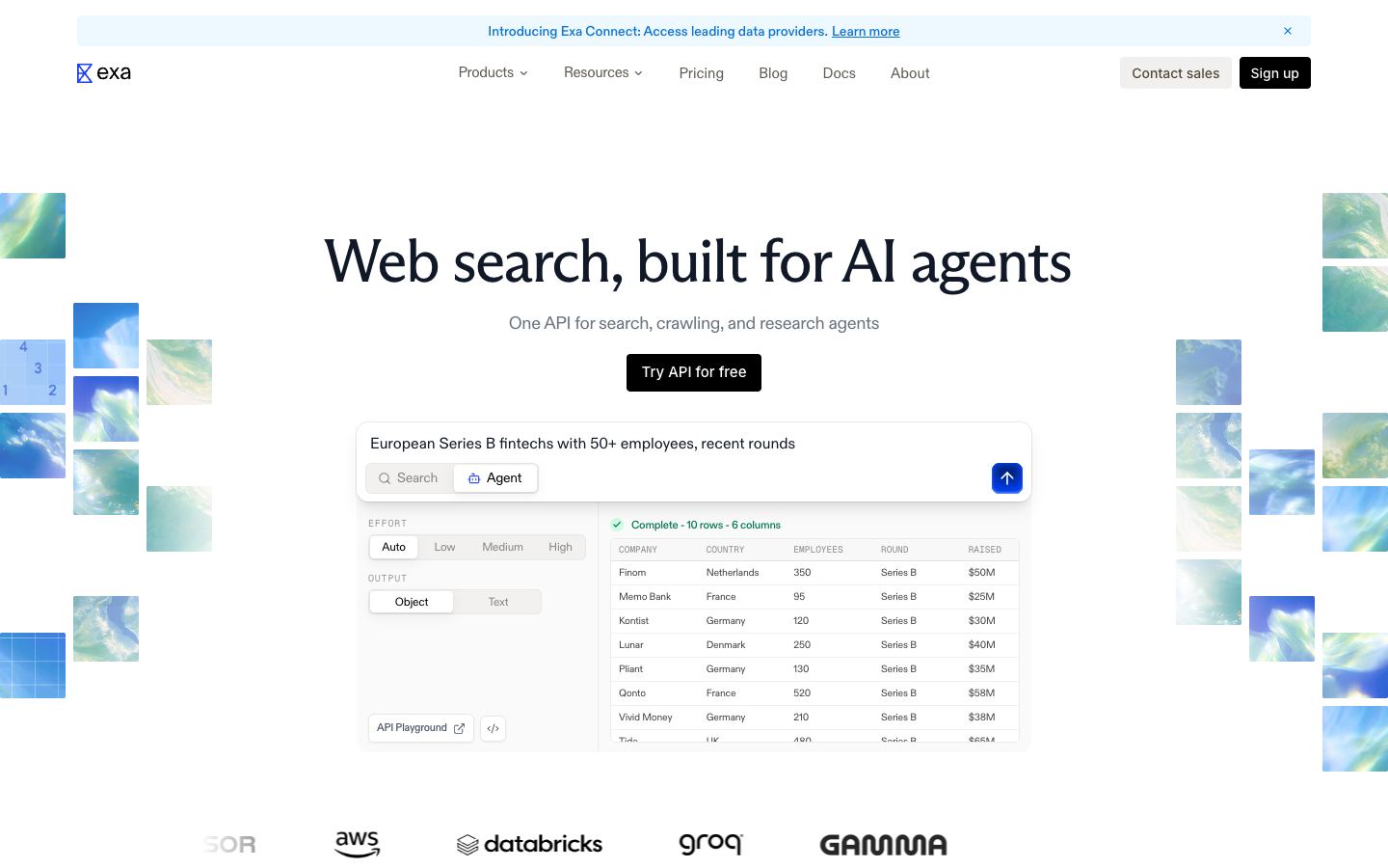 Exa website