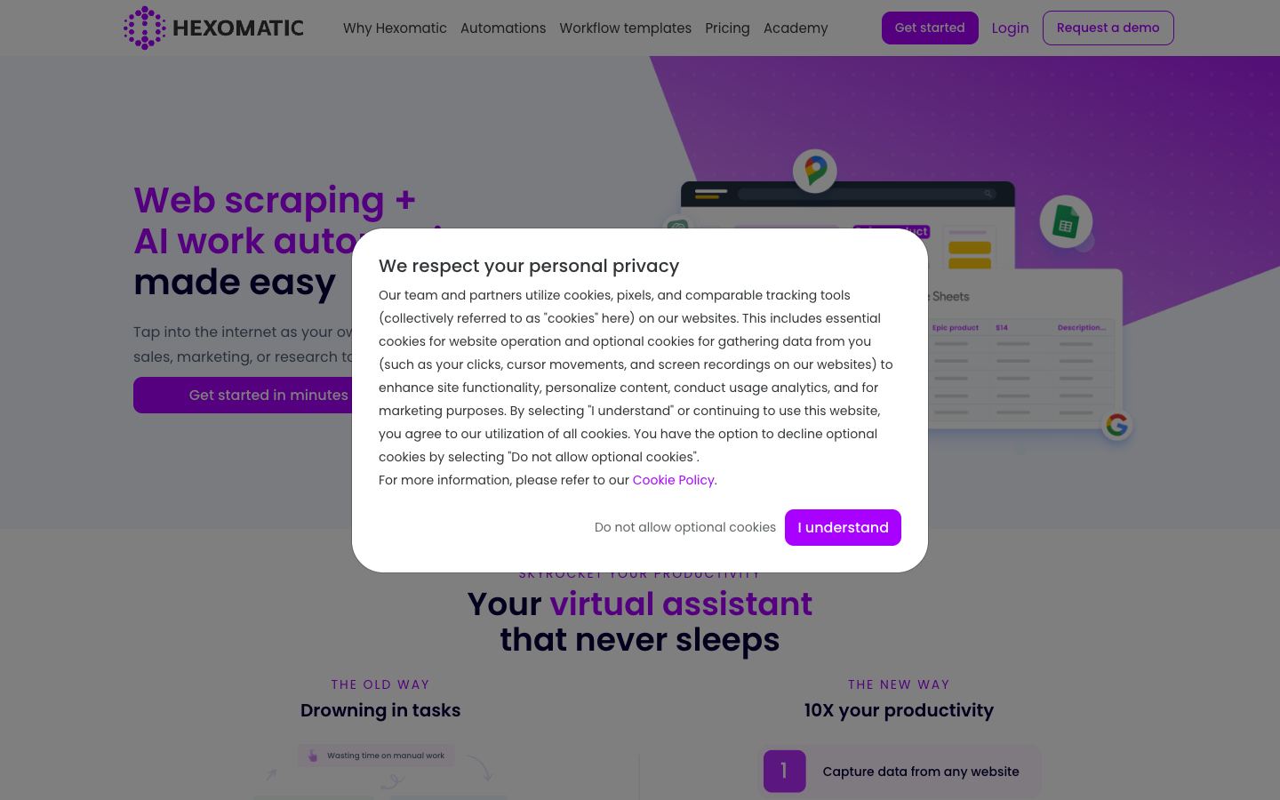 Hexomatic website