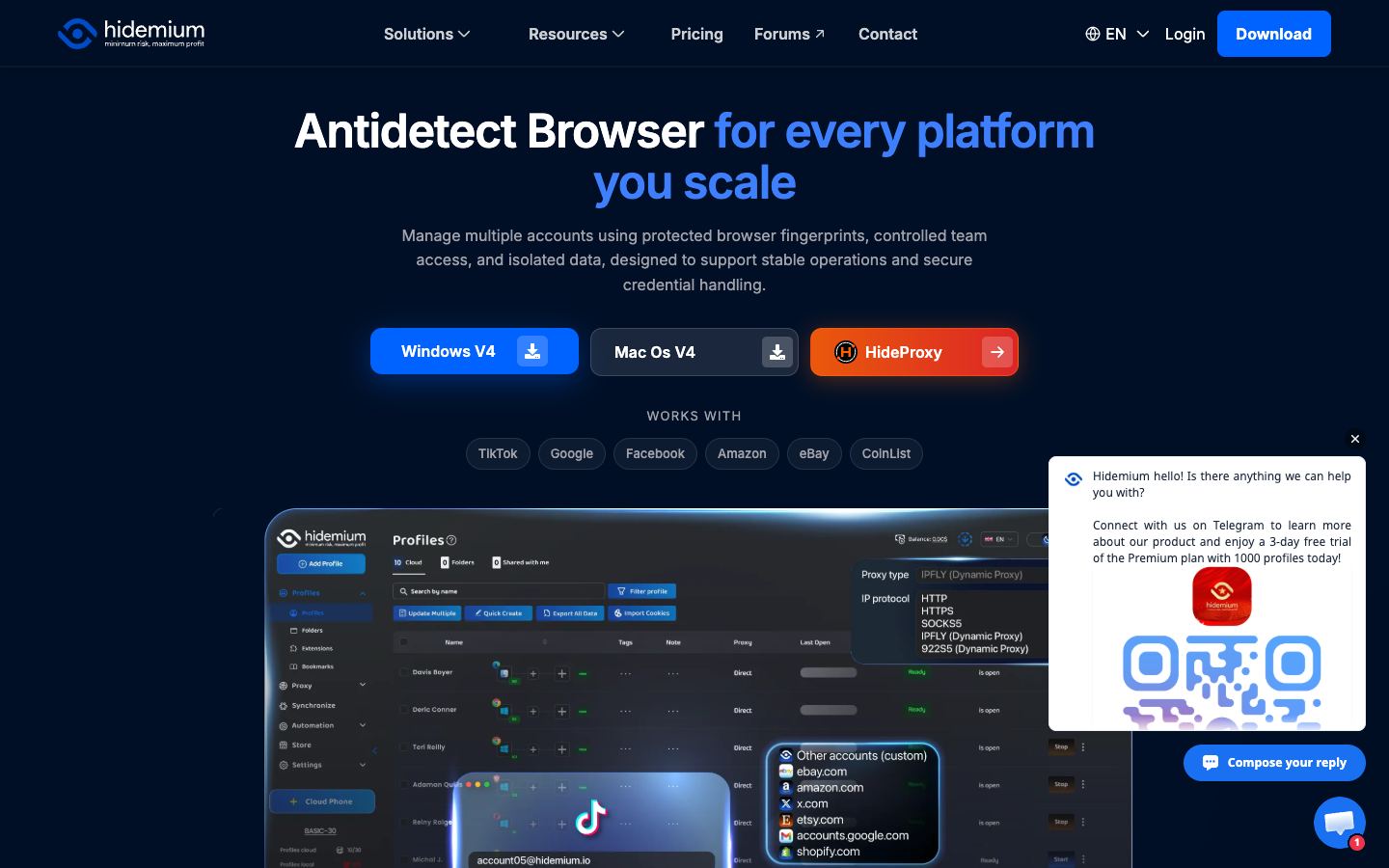Hidemium website