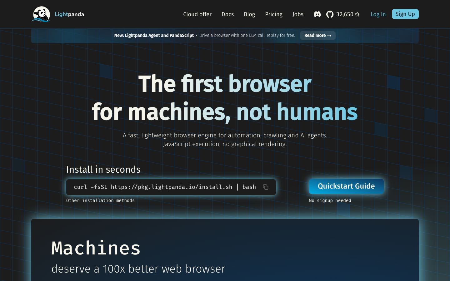 Lightpanda website