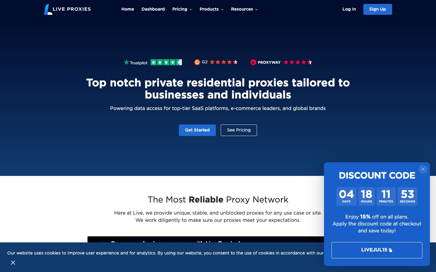 Live Proxies website