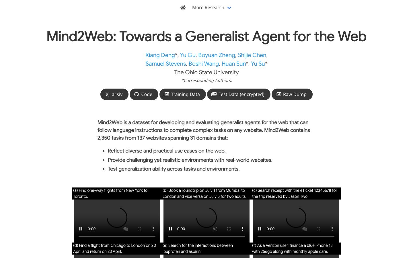 Mind2Web website