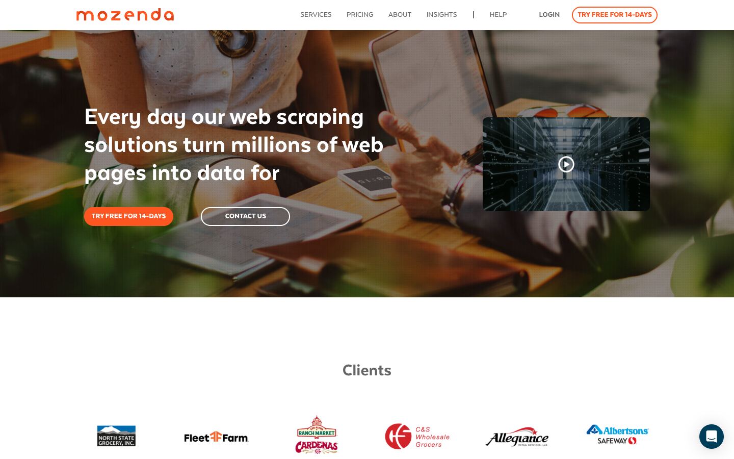 Mozenda website