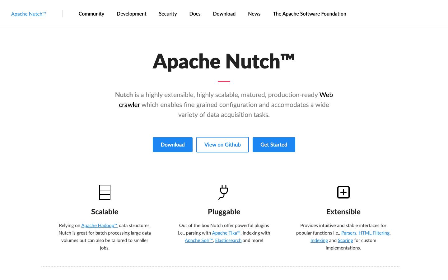 Apache Nutch website