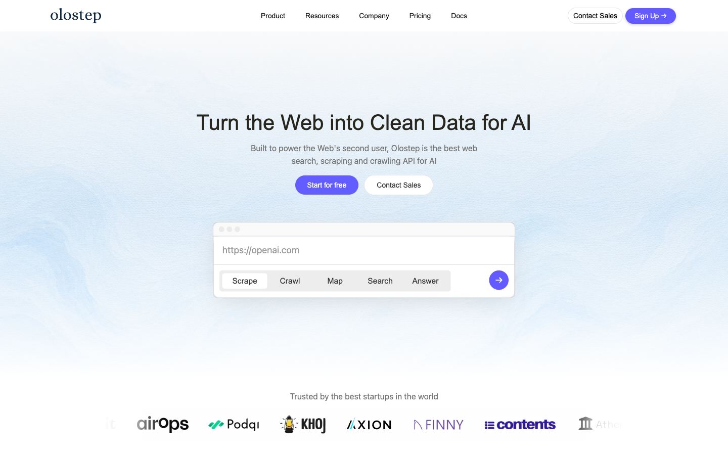 Olostep website