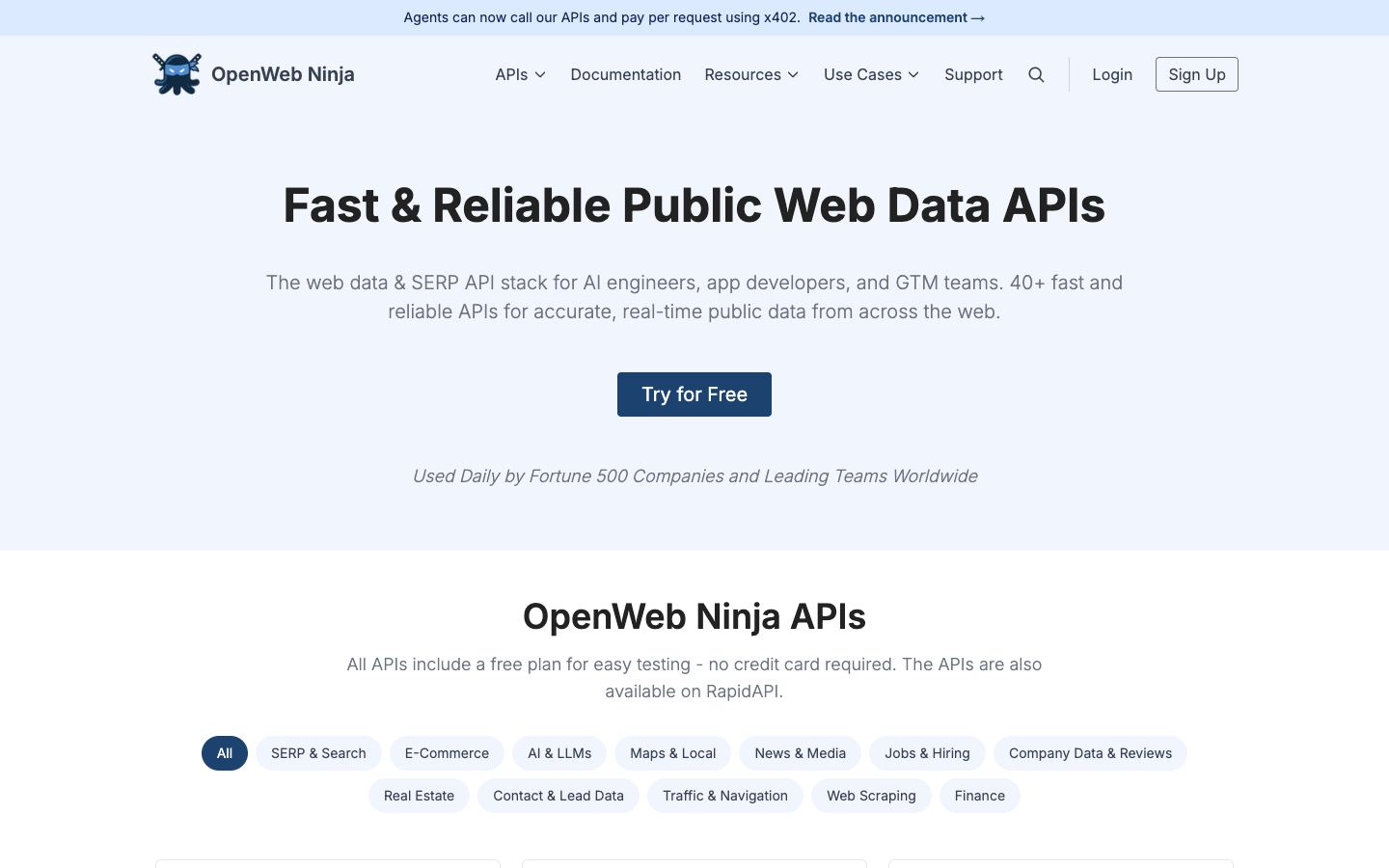OpenWeb Ninja website