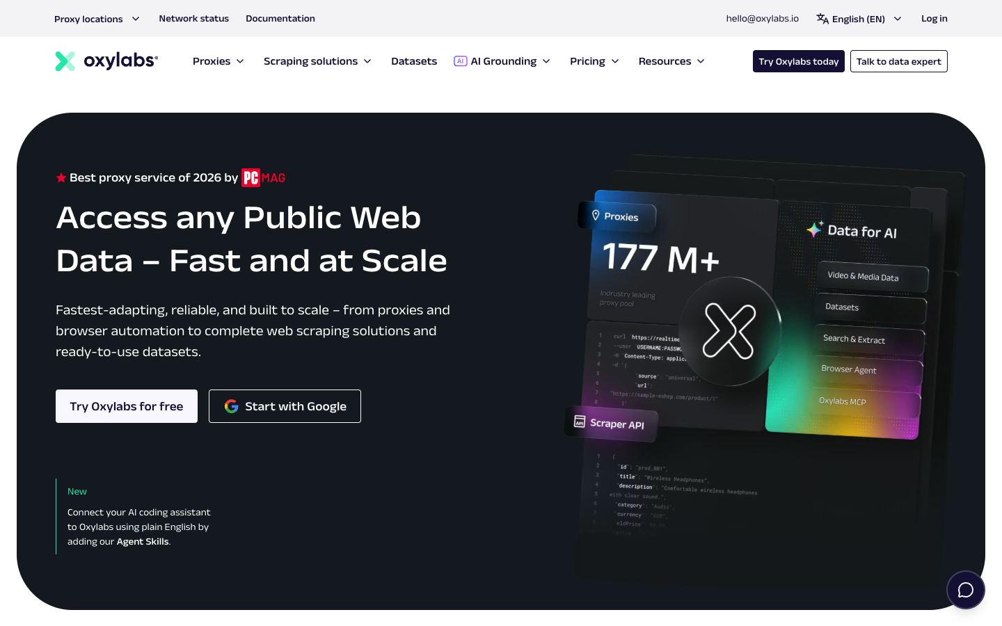Oxylabs website