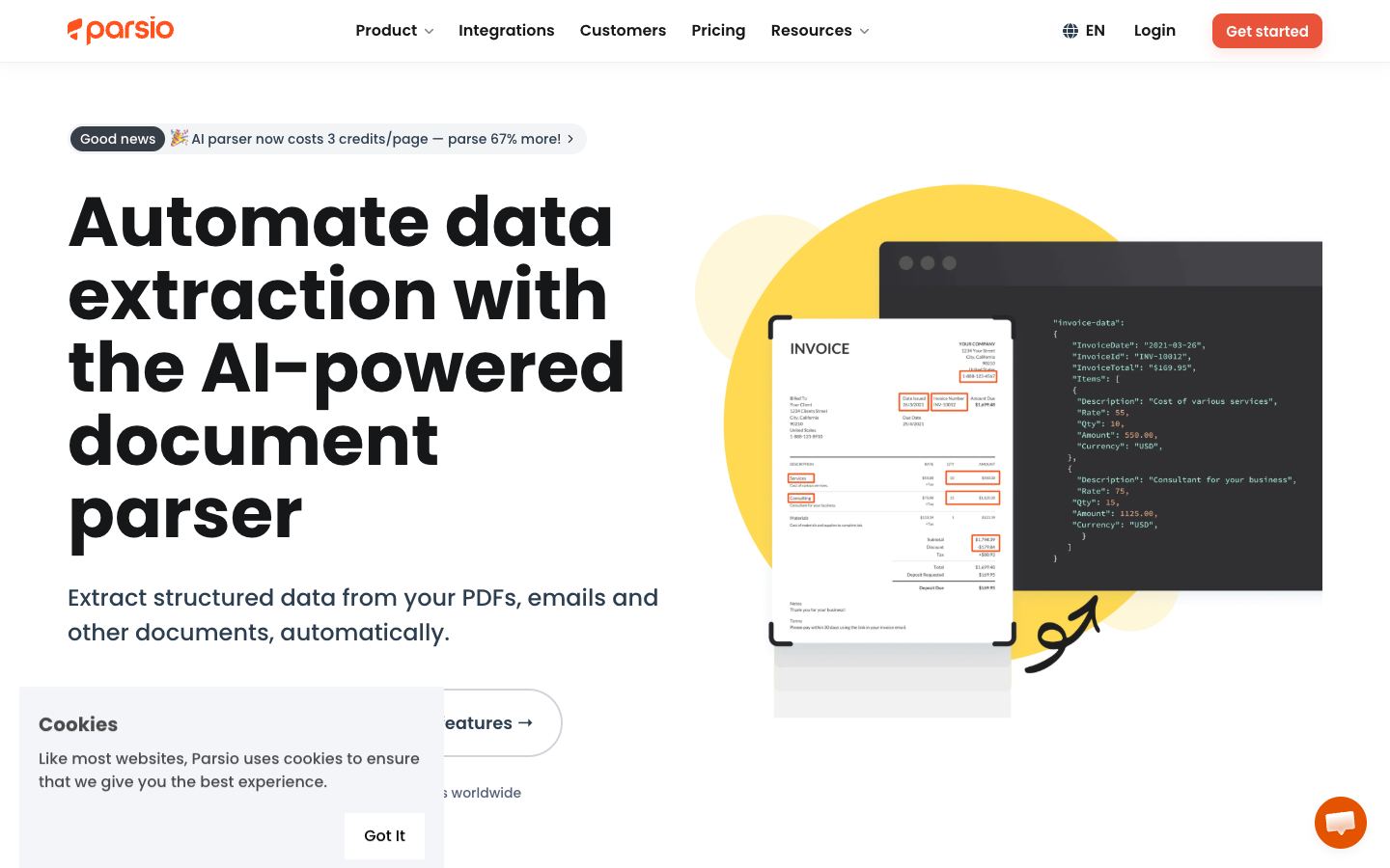 Parsio website