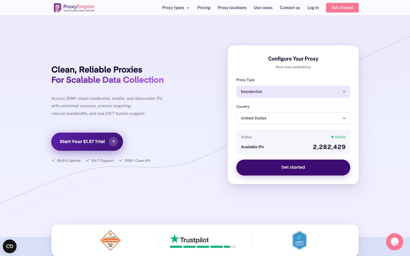 ProxyEmpire website
