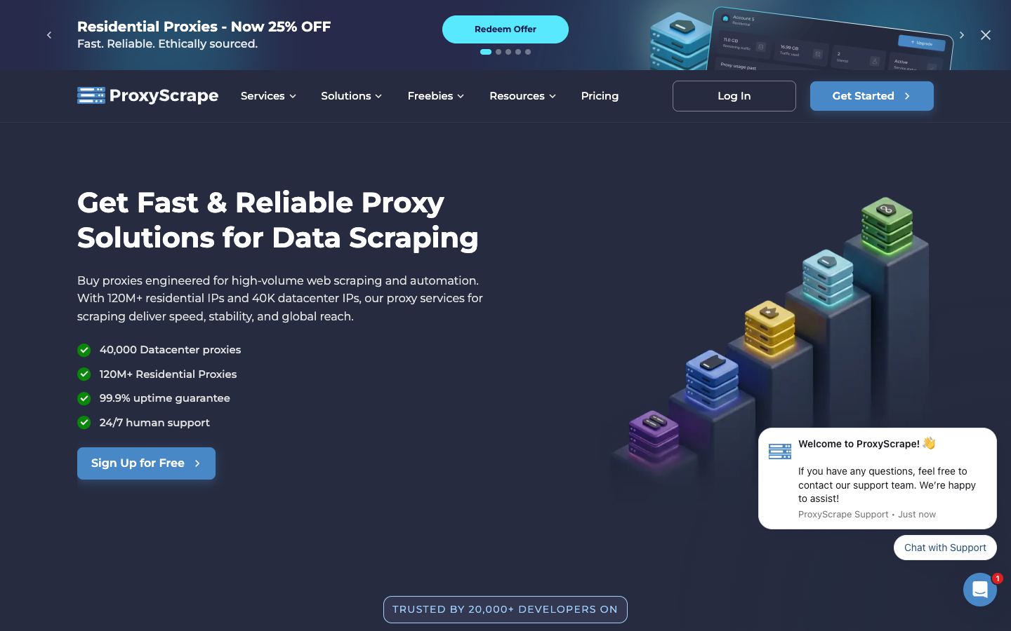 ProxyScrape website