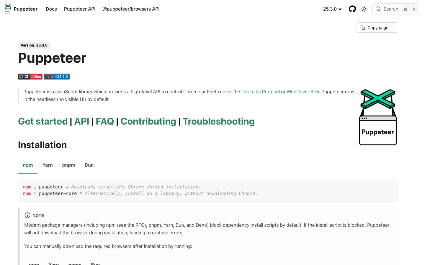 Puppeteer website