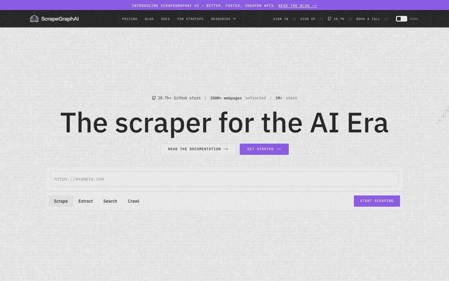 ScrapeGraphAI website