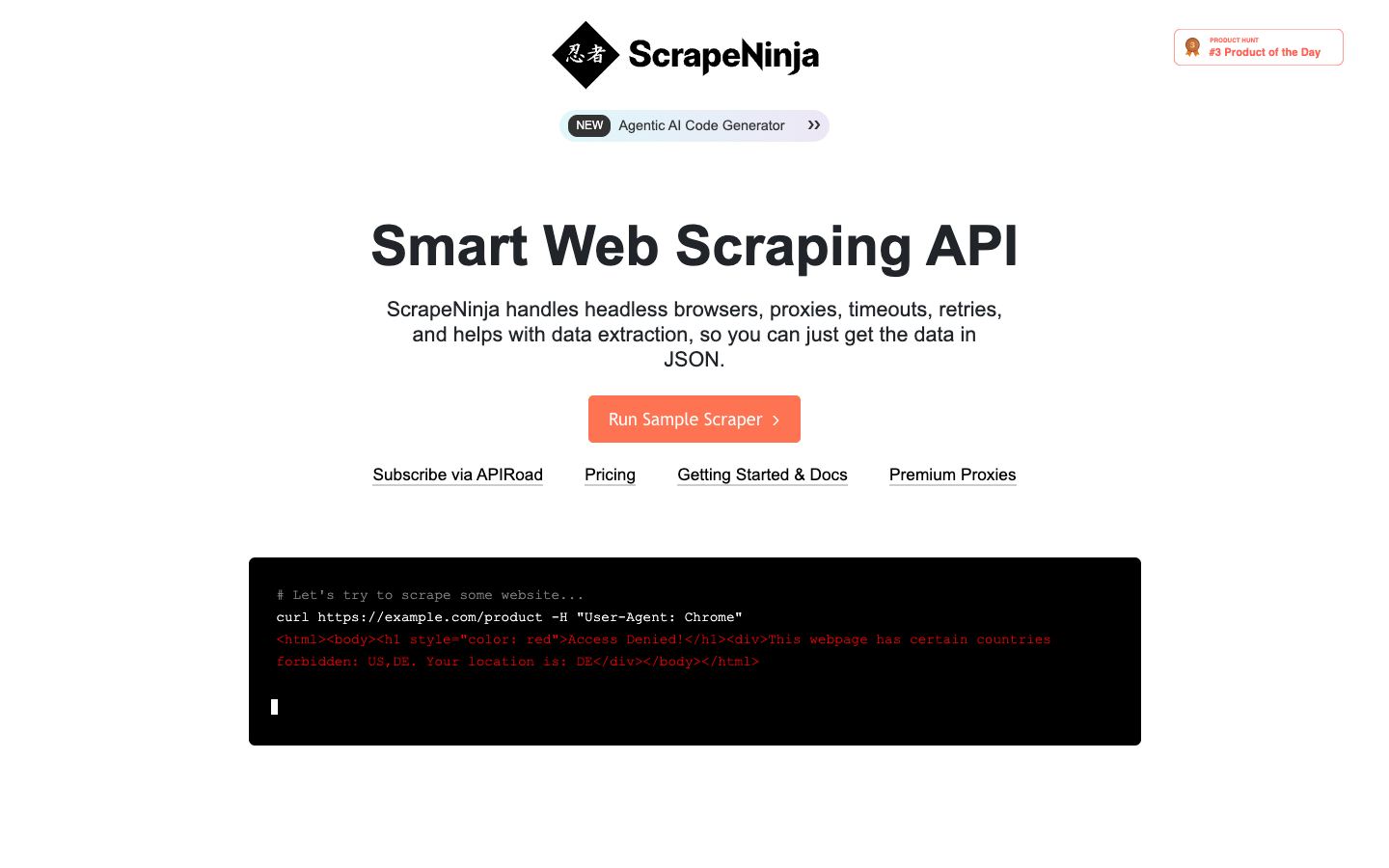 ScrapeNinja website