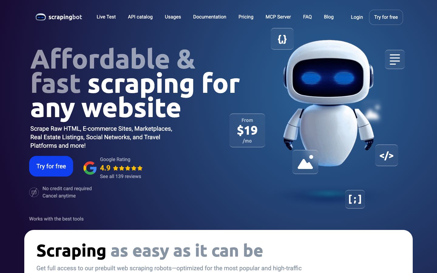 Scraping Bot website