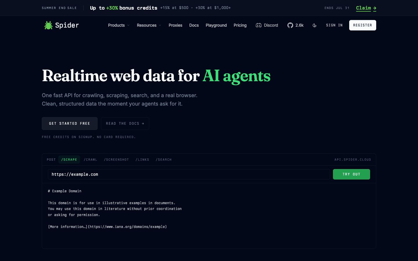 Spider website