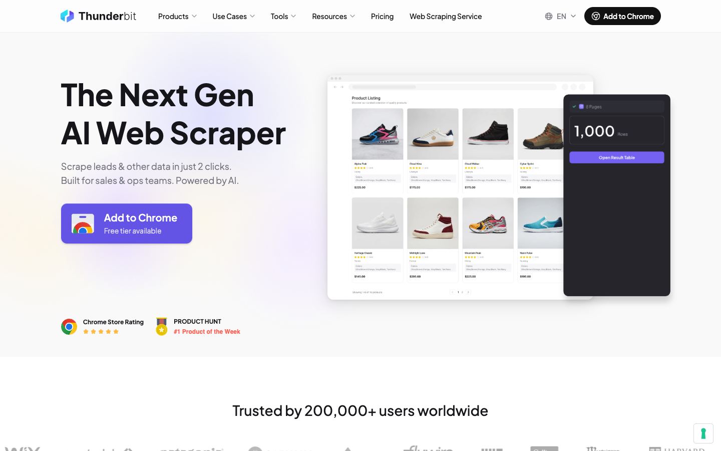 Thunderbit website