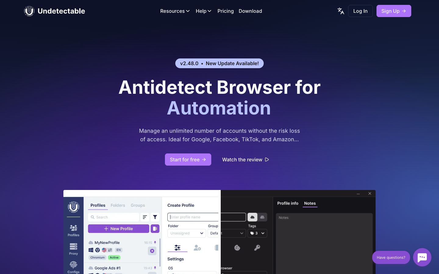 Undetectable website