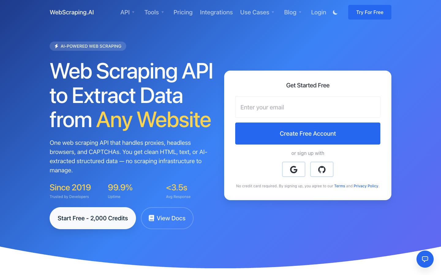 WebScraping.AI website